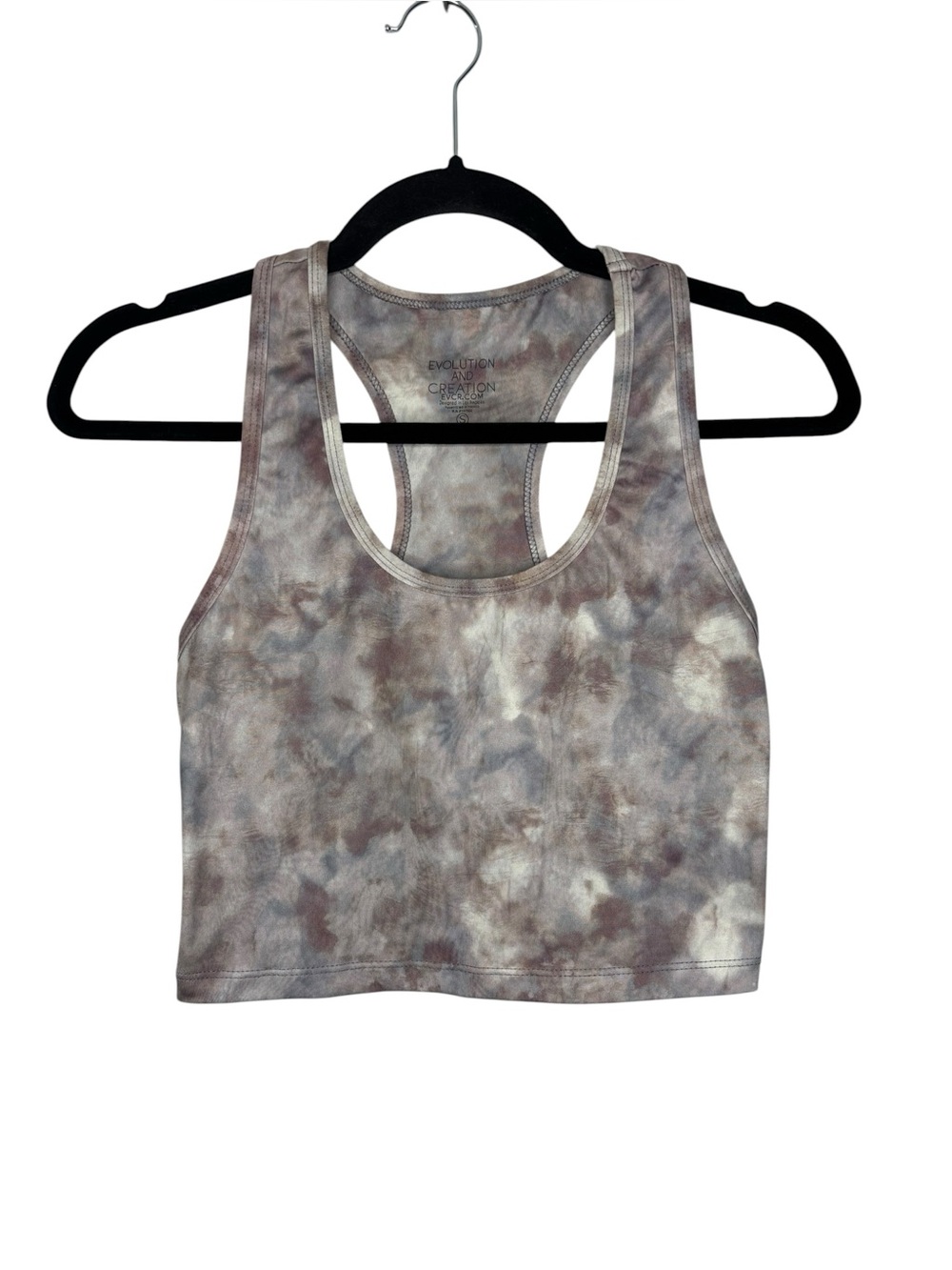 Evolution & Creation Tie Dye Cropped Racerback Tank Top Athleisure Small Gym